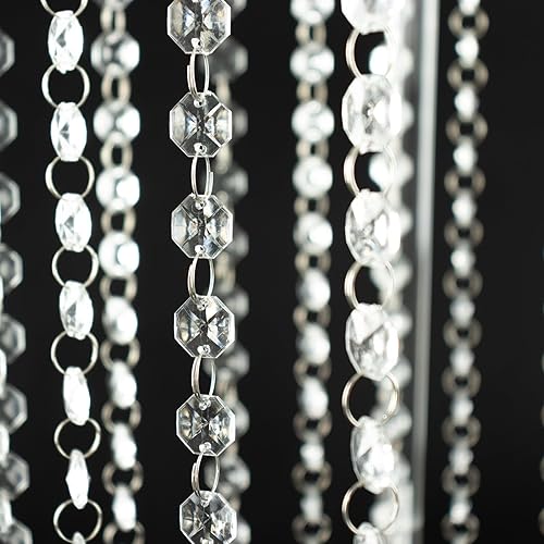 Miniatura 2 de Efavormart - Jarrón de pedestal de acrílico resistente de 48 pulgadas con cuentas de cristal colgantes, soporte de pilar transparente, centros de