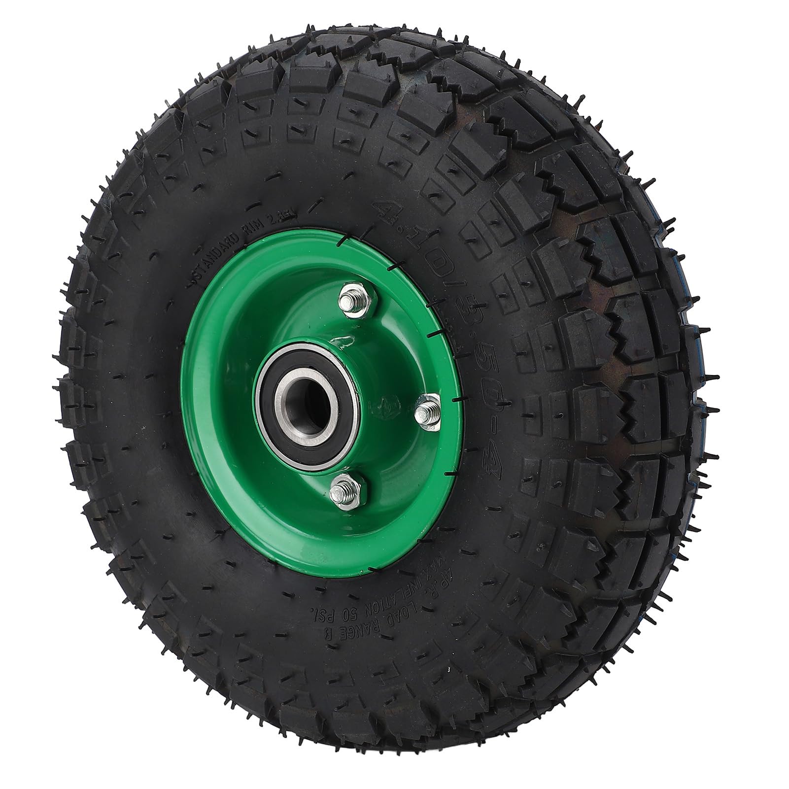 Sostituzione Ruote in Gomma da 10 Pollici 4.10/3.50-4 Pneumatici gonfiabili compatibili con carrelli da Giardino, carrelli e carriole - capacità di carico 250 kg - Cuscinetto