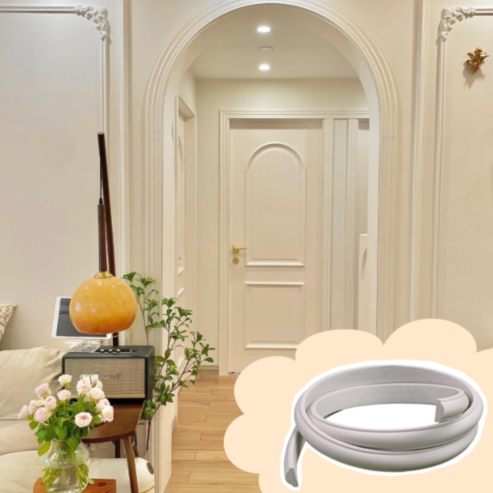 PULaif Wall Trim Arch Kit, Flexible Curved Wall Trim PVC Paintable Arch Molding White Multiple Sizes 1.5-4x100-1000cm(1.5 * 1000cm)