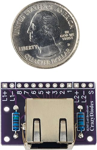 Miniatura 7 de whiteeeen 4pcs RJ45 Breakout Board con luces LED y 2 tipos de cabezales de pin macho (ángulo recto y derecho)