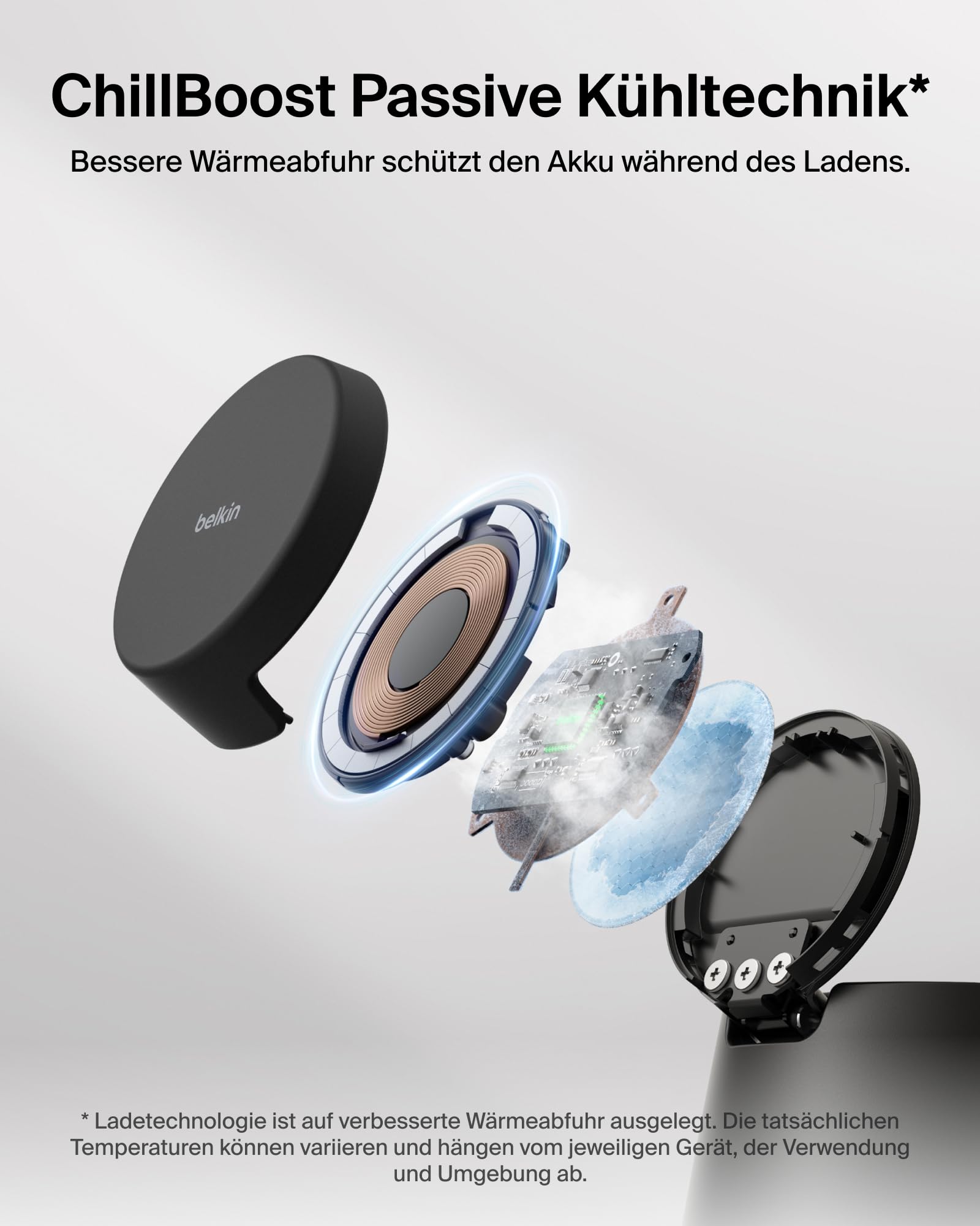 Belkin UltraCharge 3-in-1 Induktive Ladestation mit Qi2, 25W – Schwarz | Qi2.2-zertifiziert, Kabelloses Ladegerät mit USB-C-Port, Wireless Charger für iPhone, Galaxy, Kopfhörer; mit 45W Netzteil