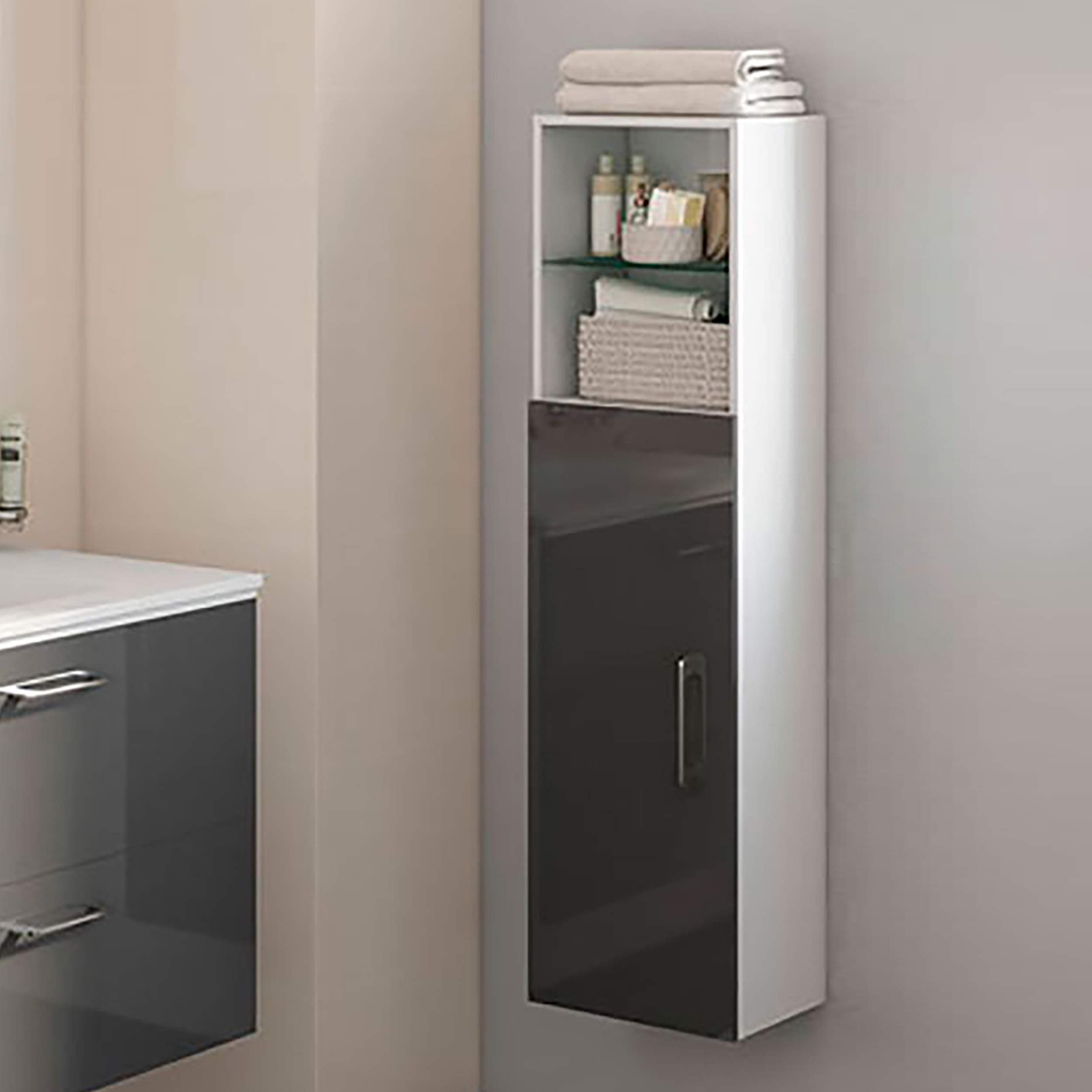 Randalsa Happy Modern Bathroom Linen Storage Cabinet Grey Amazon Co Uk Kitchen Home