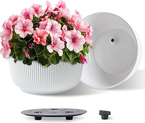 Miniatura 10 de T4U - Macetas para plantas de interior, 6 unidades de plástico para todas las plantas como flores y violetas africanas de casa., Blanco