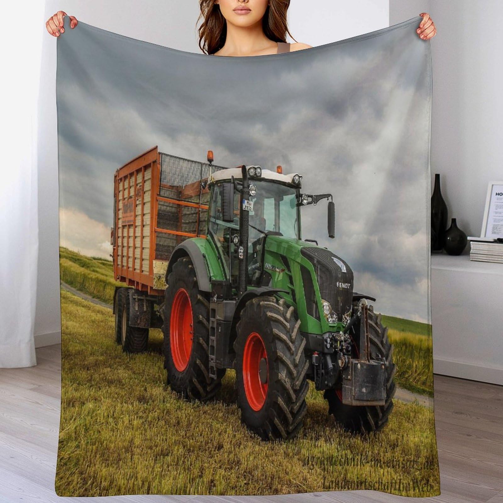 Couverture tracteur en flanelle douce pour enfant et adulte 100x130 cm