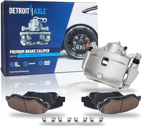 Detroit Axle - Kit de freno delantero para Honda Element 2002-2004 CR-V 2003-2011 Pinza de freno de disco lateral del pasajero con soporte Pastillas