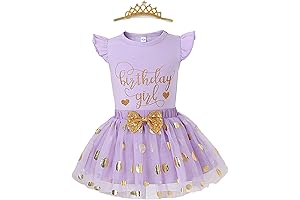 Girls Birthday Outfit Birthday Girl Dress Princess Tutu and Tulle Skirt with Headband 5t