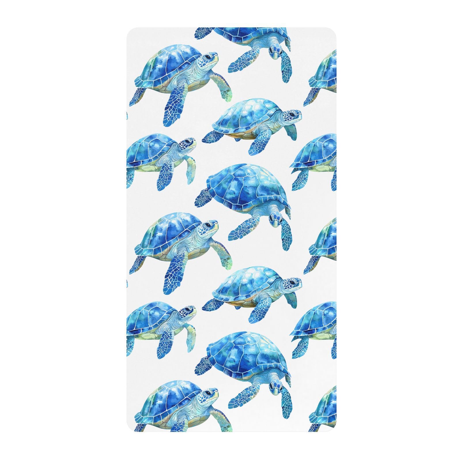Big Turtle Blue P Babybettlaken für Jungen und Mädchen, weiche Kleinkinder, Standardmatratze, Spannbetttuch, 71,1 x 132,1 cm