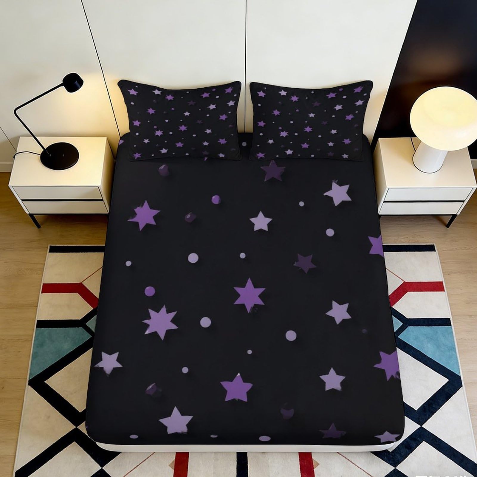 3D Printed Running Horse Fitted Sheet Microfiber Anti-Slip Bedroom Decor Dustproof Bed Cover for Home Lodge 90x200x25cm