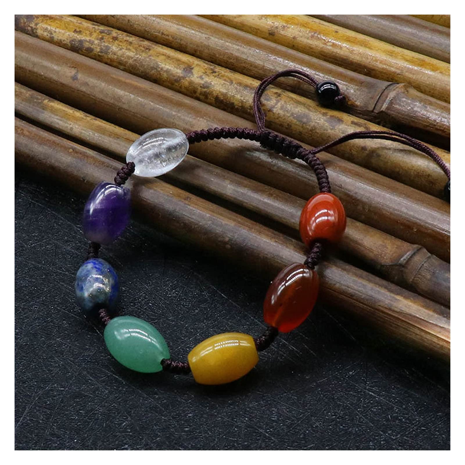 Armbänder Armbänder Natürlicher Stein in Eimerform 7 Chakra Reiki Damen Amethyste Meditation Quarzarmbänder 1 Stück Schmuck