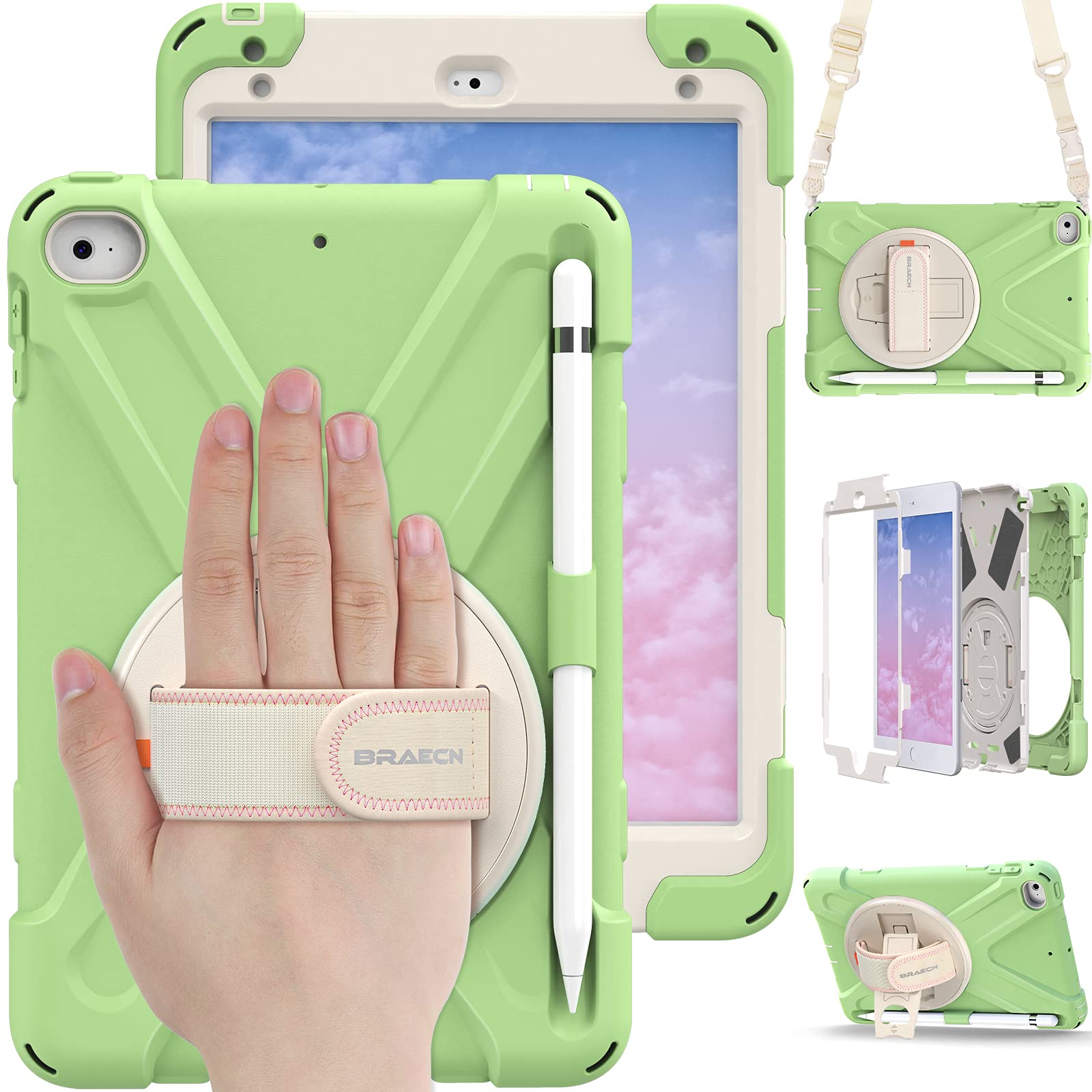 Photo 1 of BRAECN iPad Mini 5/4 Case - Soft Matcha Green