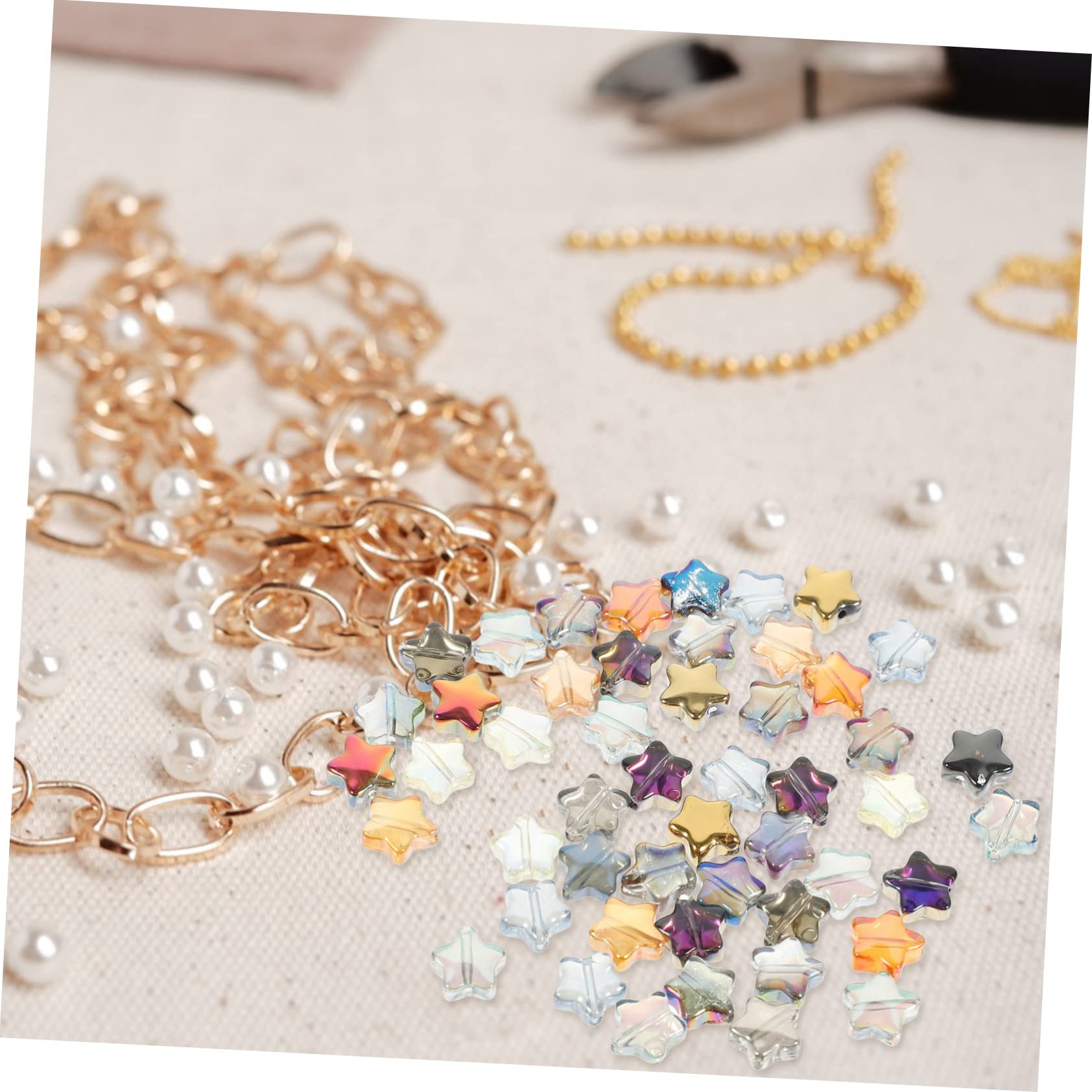 SHINEOFI 3 Set Di Perline A Forma Di Stella Per Artigianato Perline Leggere Per La Creazione Di Collane E Braccialetti 200 Pezzi * 3