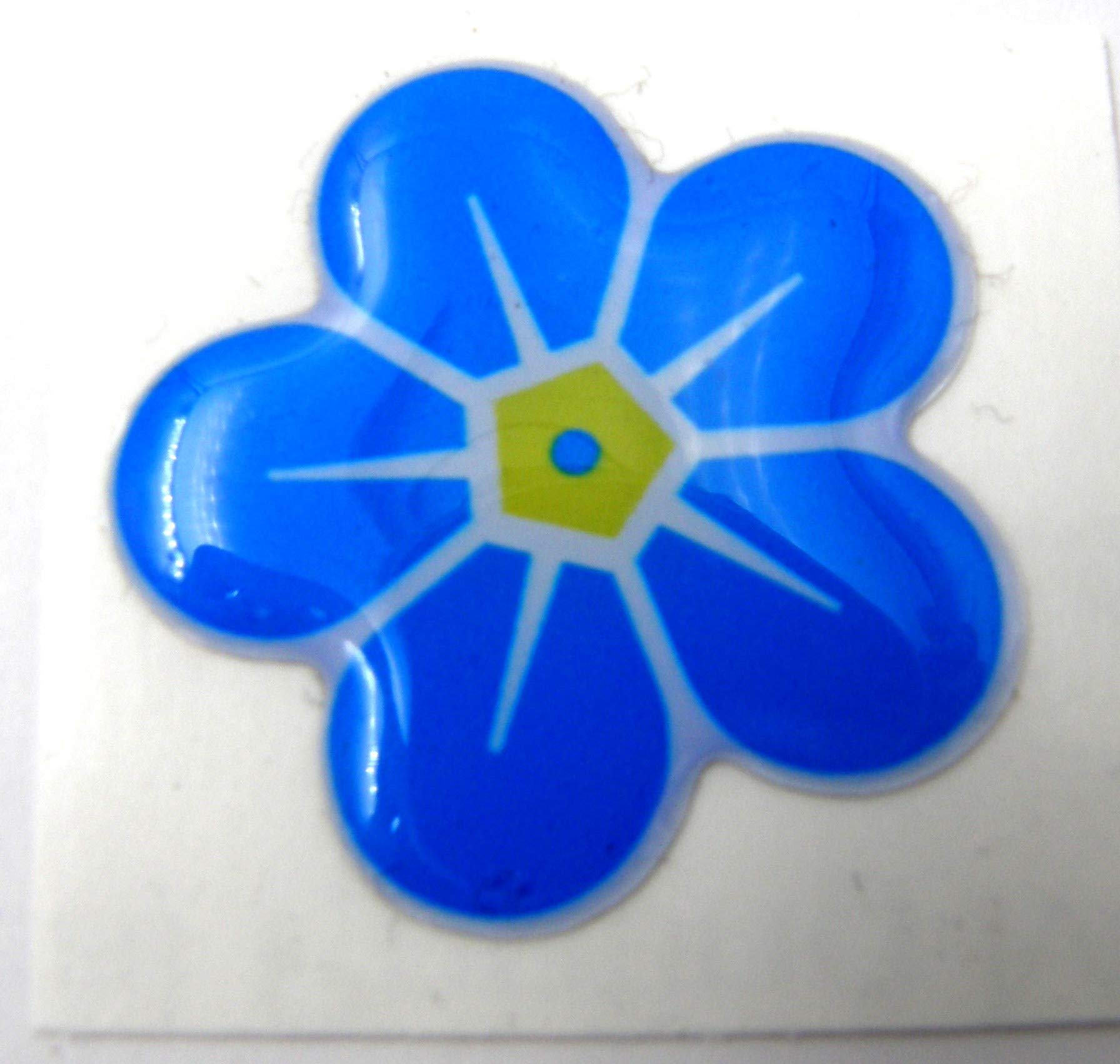 3D Doming Sticker Flower forget-me-not black-with-yellow (Set of 2)