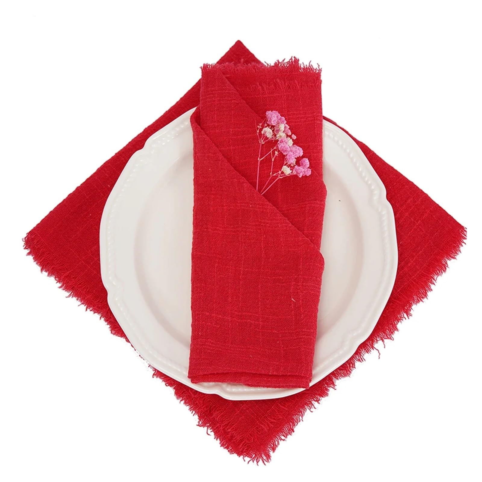 24pcs Cotton Napkin 32x32cm Tea Towel Wedding Party Table Decor Burrs Napkins