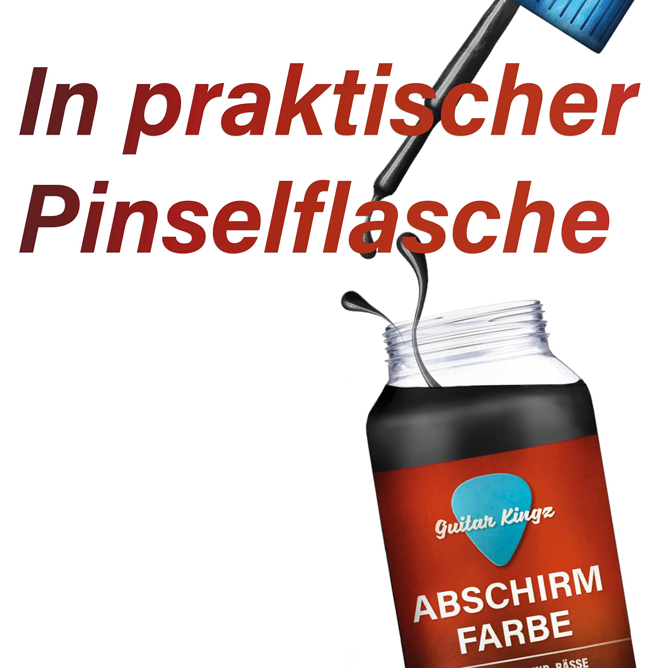 Guitar Kingz Abschirmfarbe 100ml I Effektive Abschirmung von elektromagnetischen Einflüssen I Hohe Haftung und Härte I Conductive Shielding I Abschirmlack I EMV Lack I Shielding paint I Graphit Lack