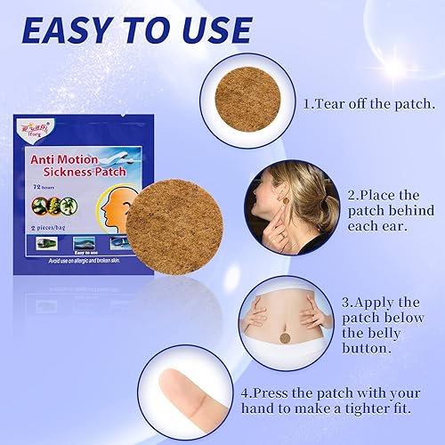 Miniatura 5 de ifory Parches para mareo por movimiento, parche para mareo, no somnolencia, esenciales para cruceros (60 unidades (paquete de 1))