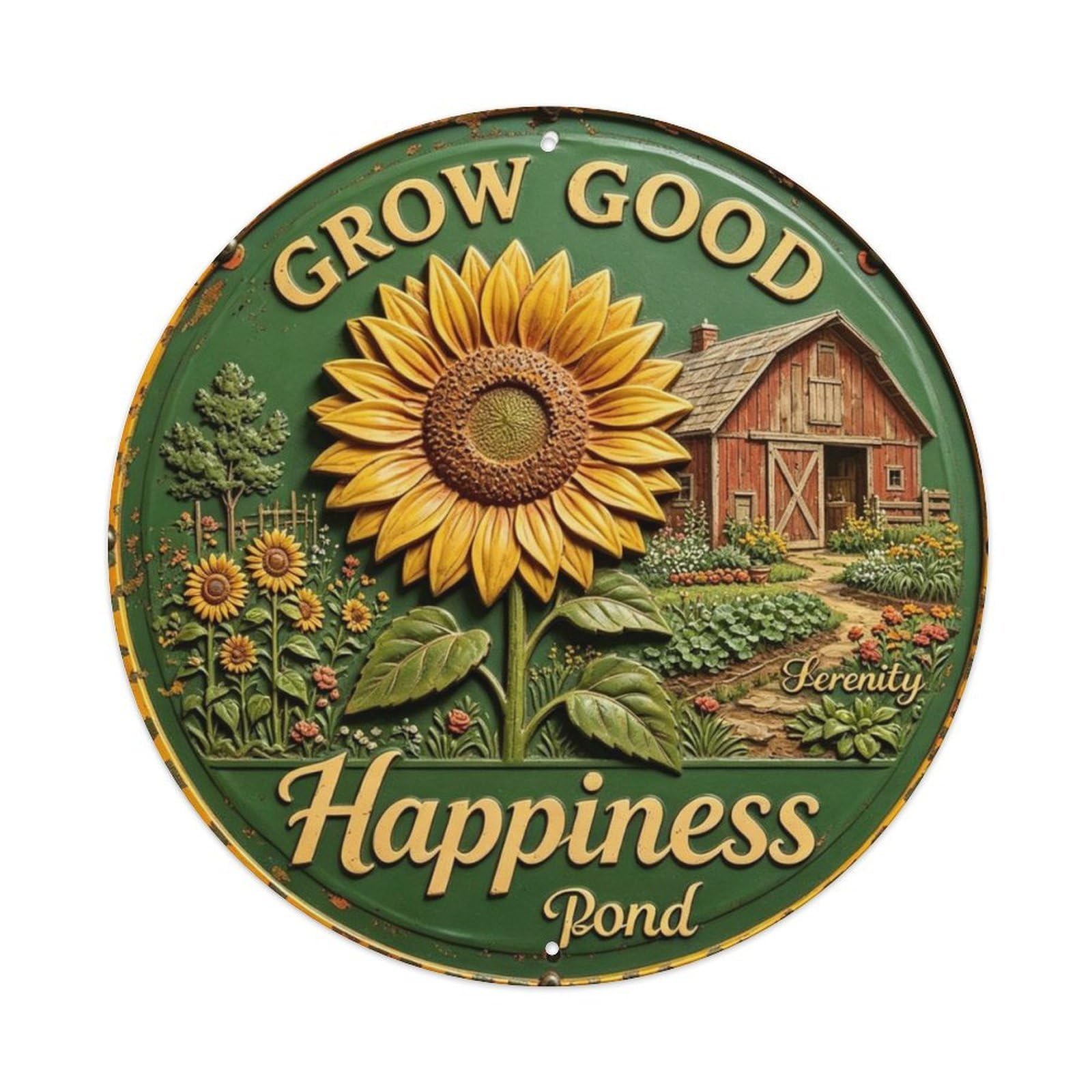 Happiness Metal Tin Sign Plaque
