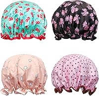 Vista 1 de Wrapables® Elegantes gorros de ducha impermeables de doble capa (juego de 4), puntos, cerezas y gatitos