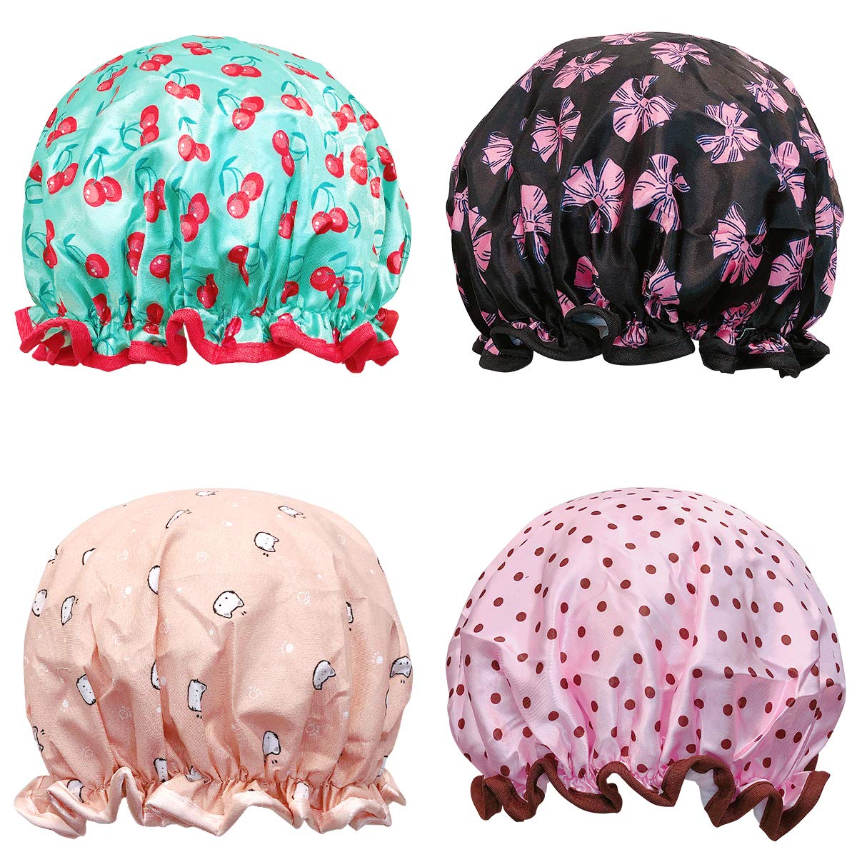 Lot De 2 Bonnets De Douche Enfants - Silicone Imperméable, Protection Yeux/Oreilles, Réglable