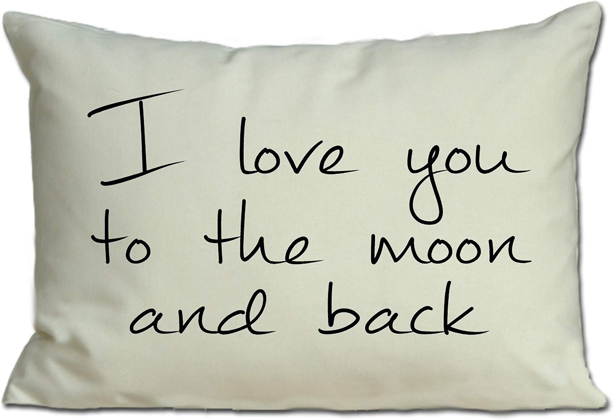 I Love You to the Moon and Back Pillow 2nd Anniversary Cotton Anniversary Thin Font