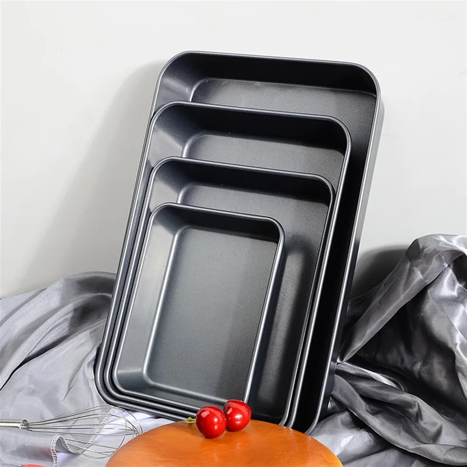 Kuchenblech für Backofen Rechteckige antihaftbeschichtete Backform for den Ofen, flaches Blech for selbstgemachte Kekse, Brot und Kuchen(34.3cm)