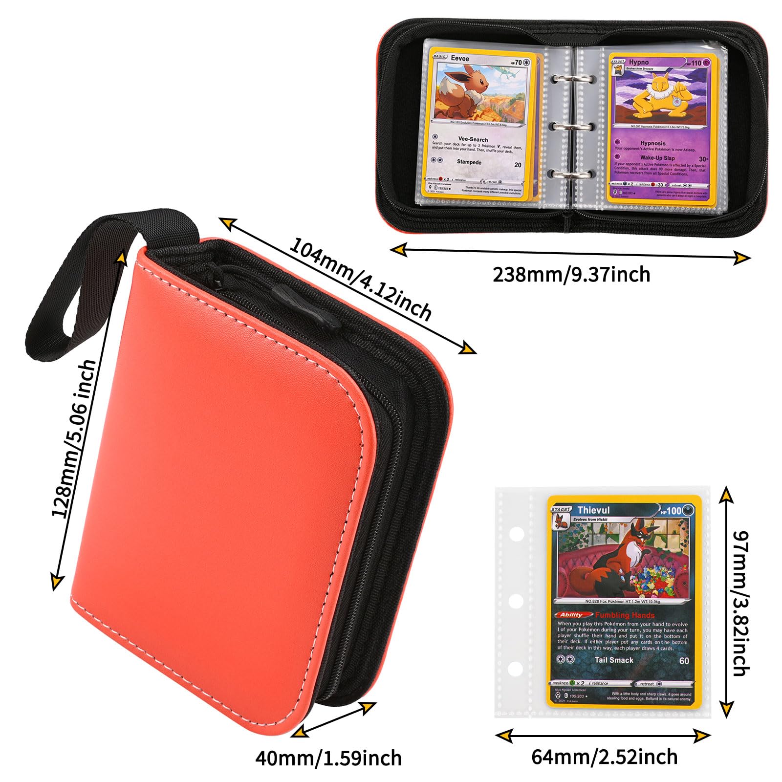 Amazon.com: Linkinbot 2-Pocket Trading Card Binder for TCG cards, Hold 80  Cards with 40 removable sleeves, One Card Size Collectible Trading Card  Albums (ORANGE) : Toys & Games