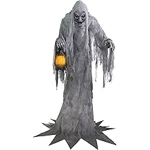 Fun Costumes Wailing Graveyard Phantom 7-Ft Animated Halloween Decoration with Lantern - Spooky Haunted House Animatronic Standard