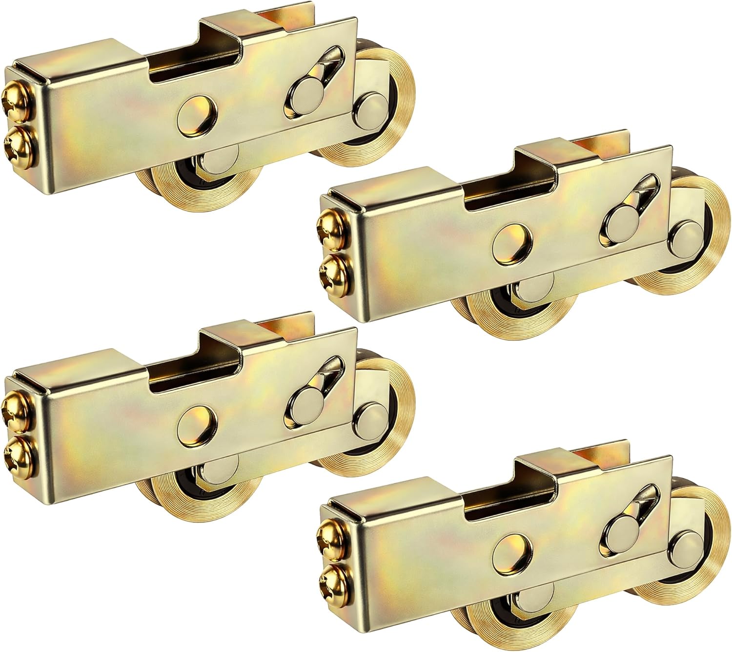 4 Pack Sliding Door Rollers Replacement Kit 1-1/4" Glass Sliding Door Wheels Hardware Aluminum Alloy Tandem Rollers 198lbs Load Capacity for Patio Door Screen Door Closet Door (4 PCS)