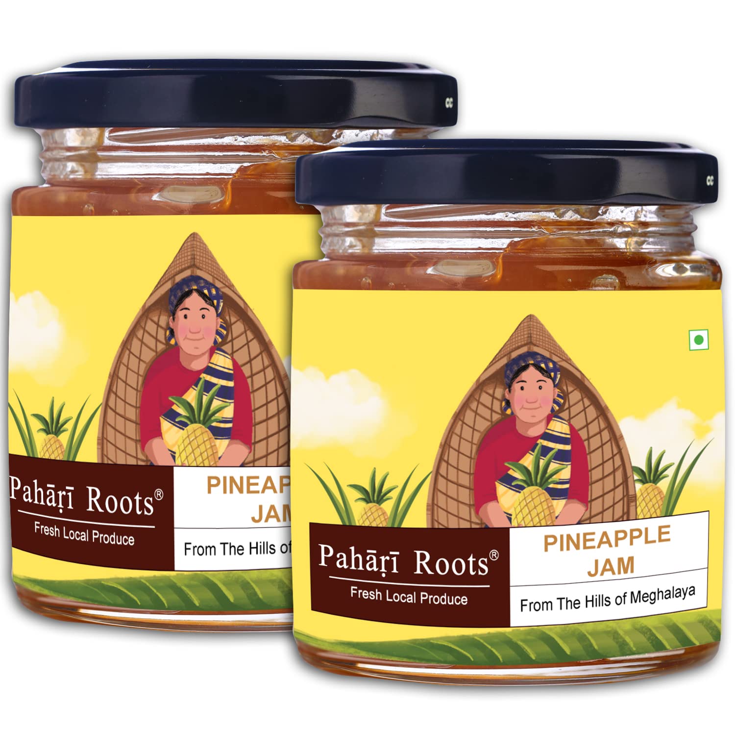 Pahari Roots Pineapple Jam from Meghalaya | 440 Gms (2 Bottles of 220G Each)