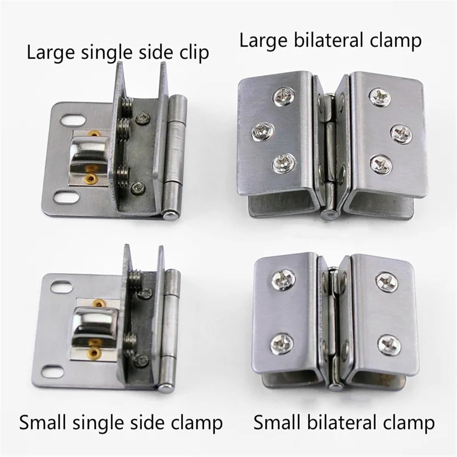 Furniture Hardware Glass Door Accessories Hinge Chain Free Opening Glass Door Stainless Steel Hinge(Large Double Clip)