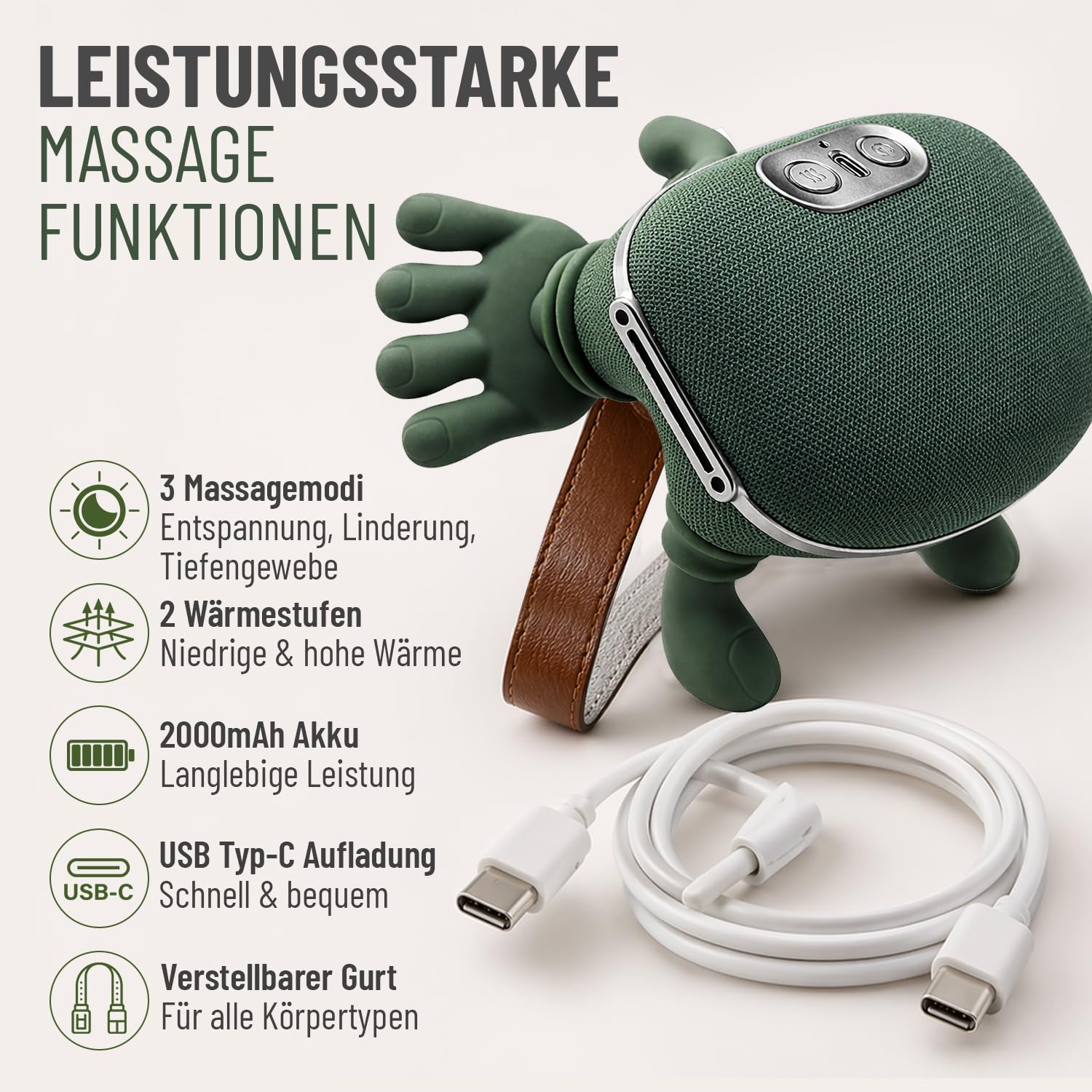 BeFit24 Nackenmassagegerät 4D mit Wärme, Kabellos, Tiefengewebe Massagegerät für Nacken Schulter Rücken, Effektiv gegen Schmerzen & Verspannungen, Ideal für Büro, Zuhause & Geschenk