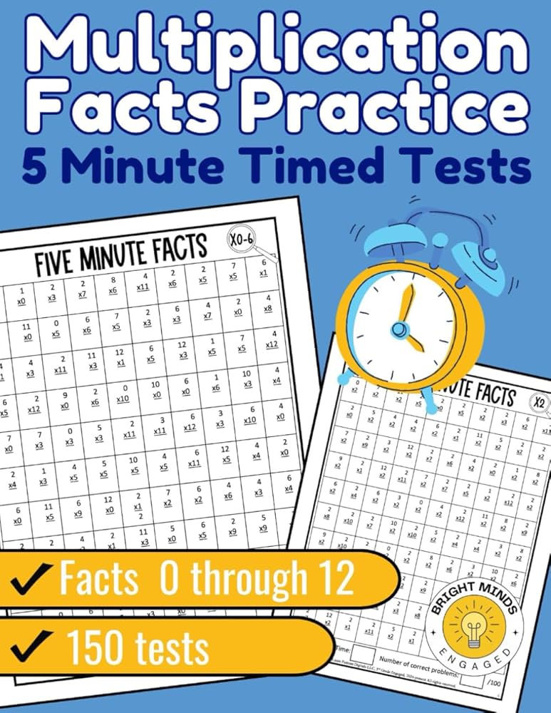 Multiplication Facts Practice 5 Minute Timed Tests (Multiplication Facts Practice for Kids): Putman, Laura: 9798321831441: Amazon.com: Books multiplication-facts-practice-5-minute-timed-tests-multiplication-facts-practice-for-kids-putman-laura-9798321831441-amazon-com-books