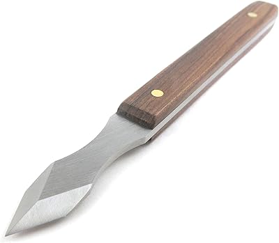 EIQOCCA Mikov V2003011 Dual Bevel Marking Knife with Finger Indents 0.100-Inch-Thick Blade 1/2 Inch Wide 1-7/8 Long with Rosewood Handle Stainless Steel Hardened to HRC 57