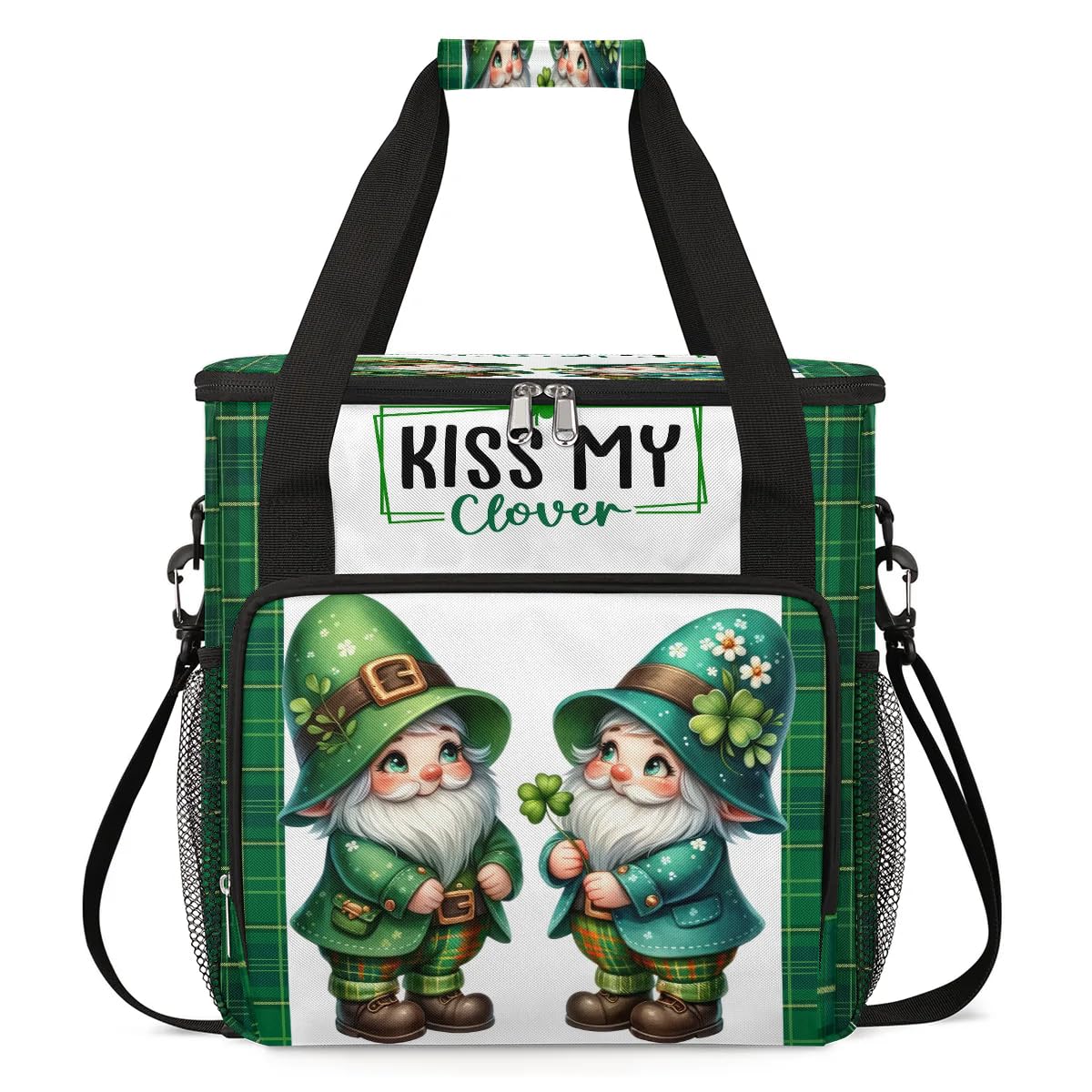 Coffee Maker Carring Bag Cute St. Patrick's Day Gnomes Travel Carrying Storage Tote Bag Compatible with Keurig K-Mini or K-Mini Plus Portable Single Serve Coffee Brewer Case with Pockets for K-cup Pod