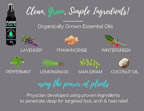 Miniatura 3 de Dr. A's Plantar Fasc-X - Mezcla de aceites esenciales | Apoyo natural para pies, fascitis, arco y crema de espolón de talón | Aceite de coco