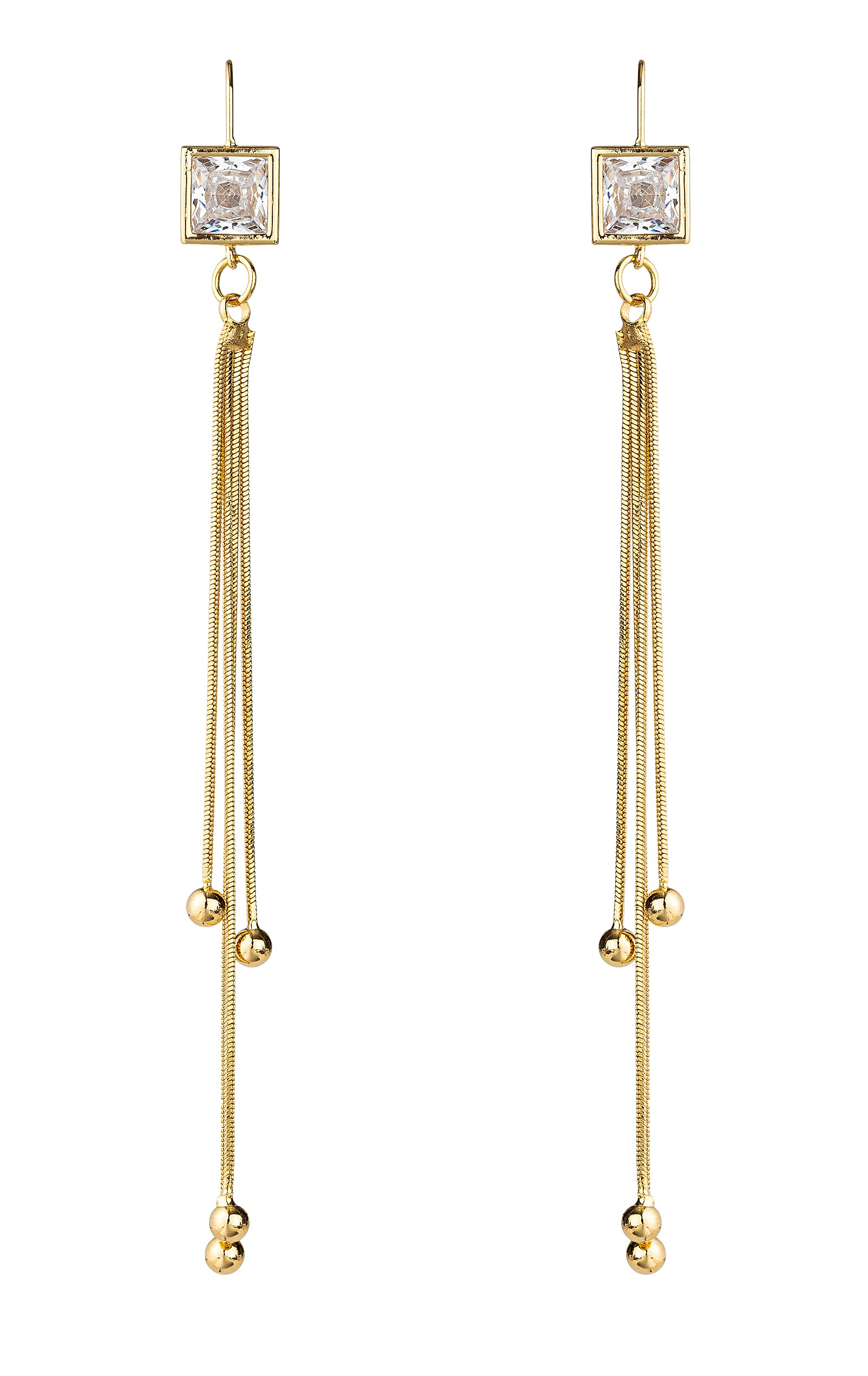 YMENGZ 18K Gold Plated Cubic Zirconia Long Earrings Cute Multiple snowflake Bear Butterfly Earrings Tassel with Chain ,Hypoallergenic Huggie Dangle Charm Dainty Earrings Valentine Jewelry for Women Girl