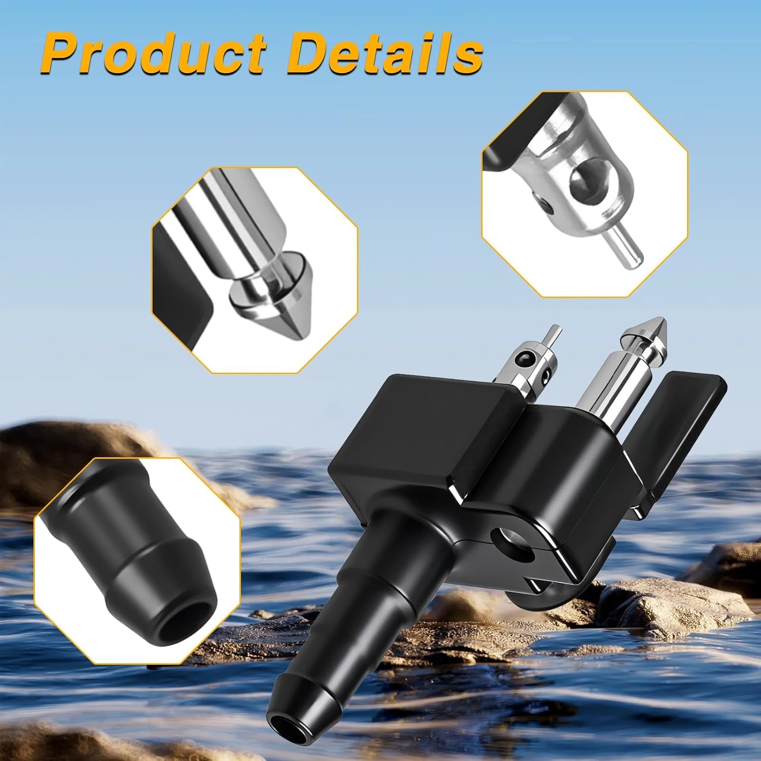Outboard Fuel Connector Boat Engine Fuel Line Connector Compatible with Suzuki DF 4-140 HP OMC Johnson Evinrude Sierra Outboard Engine Replace# 65720-986B0 65720-986L0 5032150 18-80425