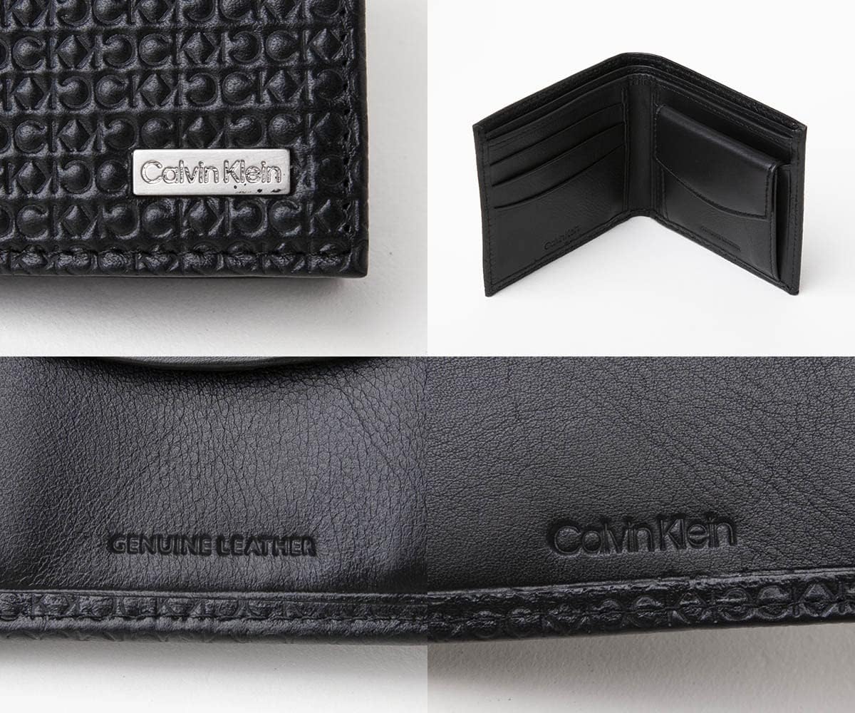 [カルバンクライン] ck ck 二つ折財布 小銭入れ付 レザー 小物 ビジネス カジュアル メンズ 31CK130007 BLACK(001) ONE_SIZE [並行輸入品]
