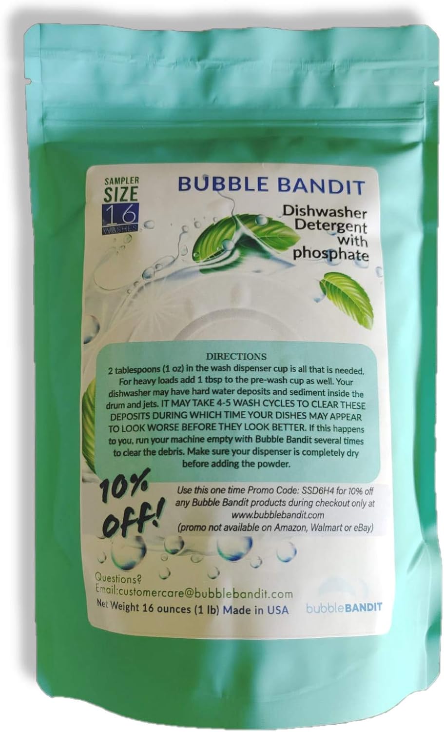 Bubble Bandit Dishwasher Detergent with Phosphates. Sampler