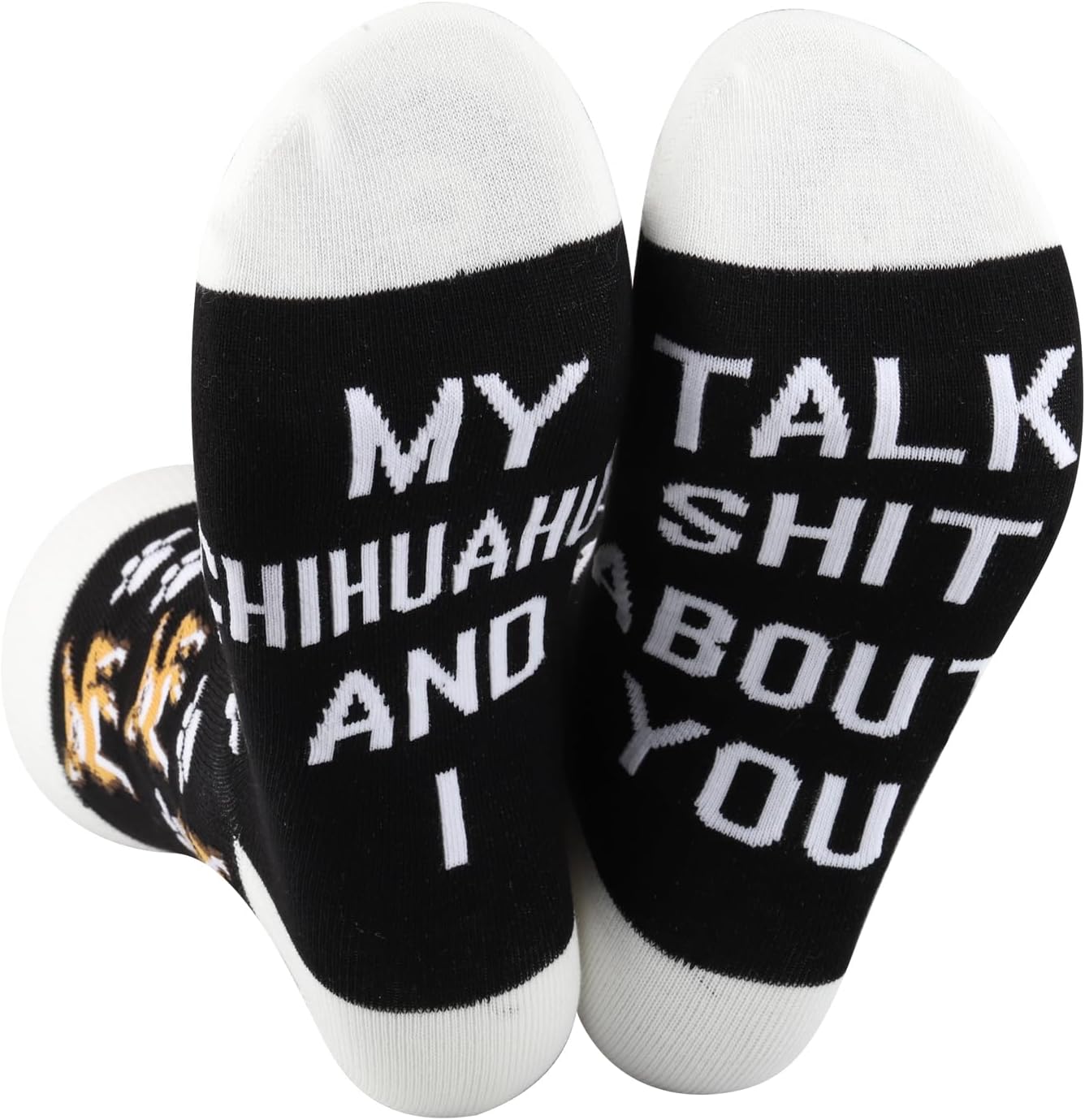 CENWA 1 Pair Chihuahua Dog Socks My Chihuahua and I Talk Shit About You Socks Gift for Dog Lover