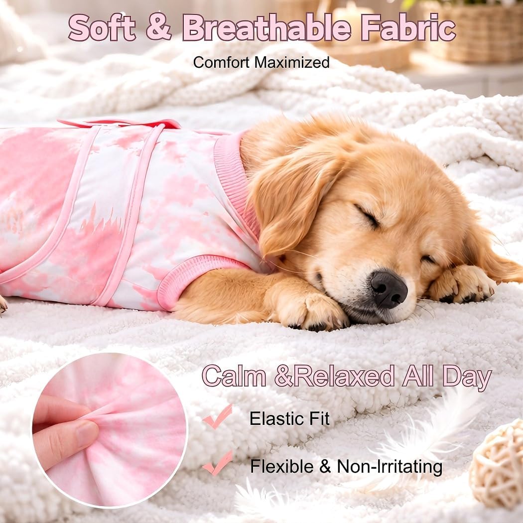 Dog Surgery Recovery Suit, E-Collar & Cone Alternative, Surgical Onesie for Dogs Female Male After Spayed Neutered, Soft Body Suits Post Spay Neuter, Large Pet Anti Licking Abdominal Wounds Onsie, XXL