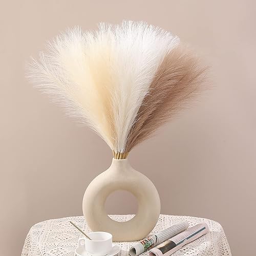 Miniatura 1 de Serwalin Decoración de hierba de las pampas de 17.7 pulgadas, 6 piezas de decoración bohemia, hierba sintética de la pampa, sala de estar, fiesta,