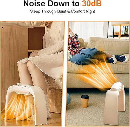 Miniatura 6 de Calentadores de espacio para uso en interiores, calentador de pies portátil debajo del escritorio para oficina, calentador eléctrico de cerámica de