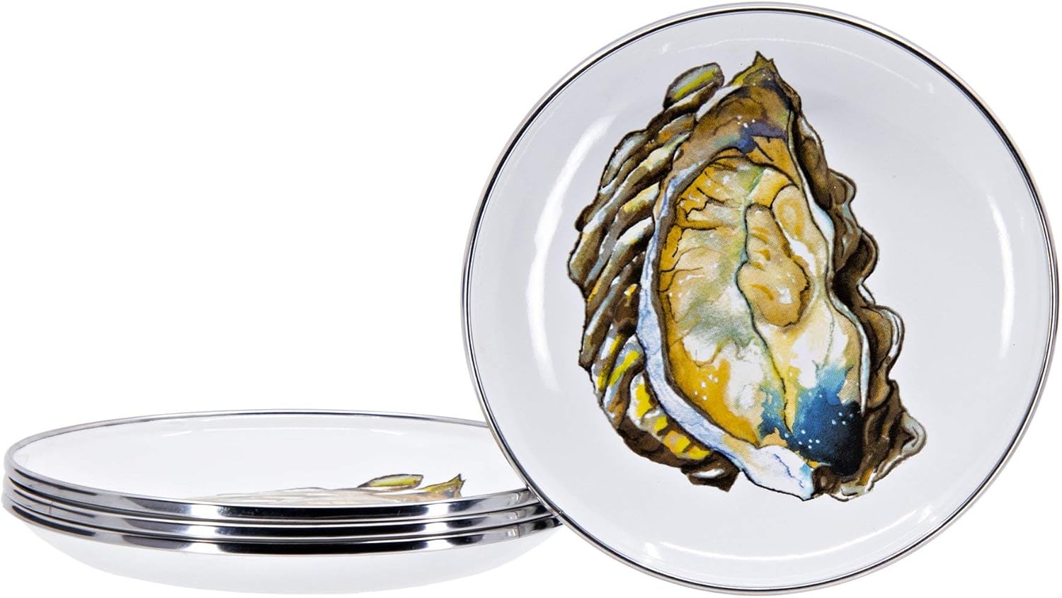 Golden Rabbit Esmalte – Juego de platos de aperitivo de 4-6″ (Oyster)