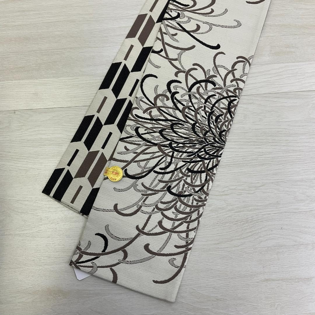 新古品】 半幅帯 未使用 本場筑前博多織 正絹 リバーシブル 全通 金糸