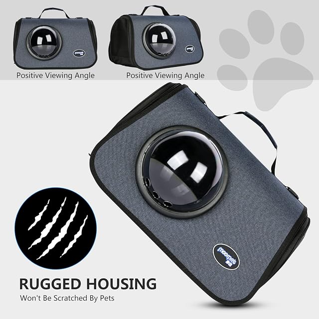 Foto 4 de 6 de PETCUTE Transportín para Gato y Perro Pequeño, Plegable Con Colchón Suave, Correa De Hombro Ajustable