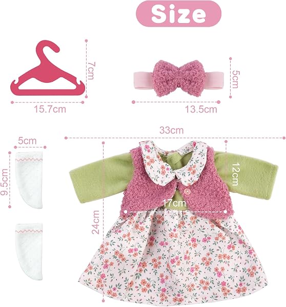 Marca: Aolso Aolso Ropa para Muñecas Bebé,4pcs Ropa para Muñecos Bebé,Conjunto de Ropa de Muñeca,Juego de Disfraz de Muñeca para Niños y Niñas,Accesorios para Muñeca Serie Arcoiris(No Muñecas) in use