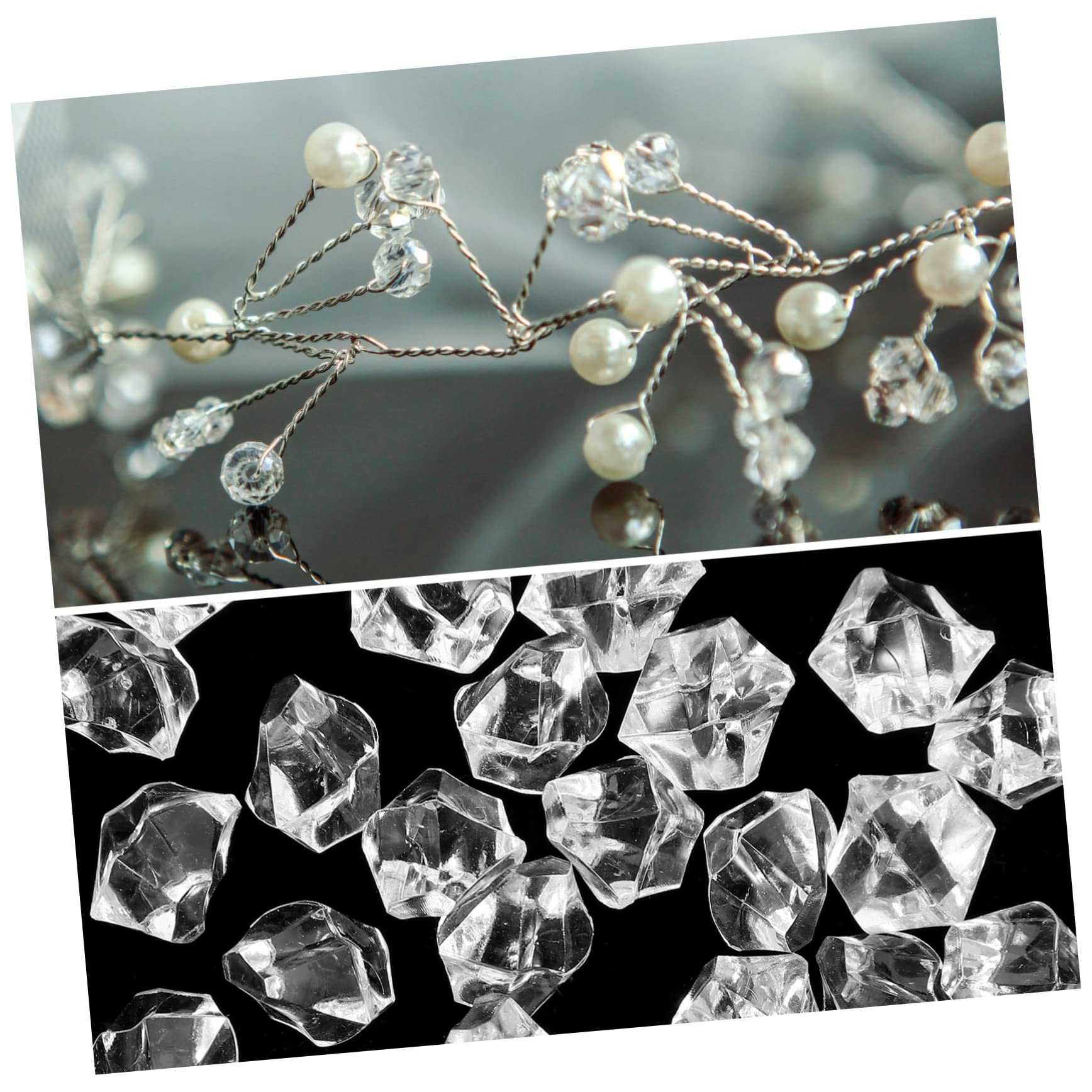 Amosfun 200 Pz Diamante Fai da Te Hair Charms Hair Jewelry coriandoli da tavola Cristalli da Sposa ciottoli per vasi Arredamento Diamanti in Resina Trasparente Diamanti per l'artigianato