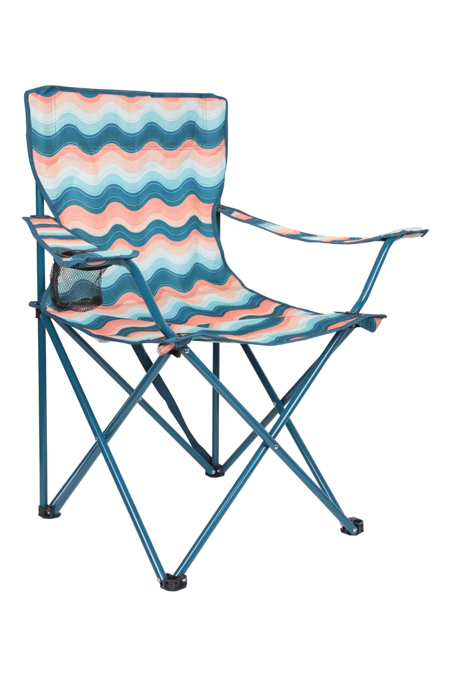 Mountain Warehouse Patterned Folding Chair - Cup Holder Camping Chair, Carry Strap Picnic Chair Bright Mixed