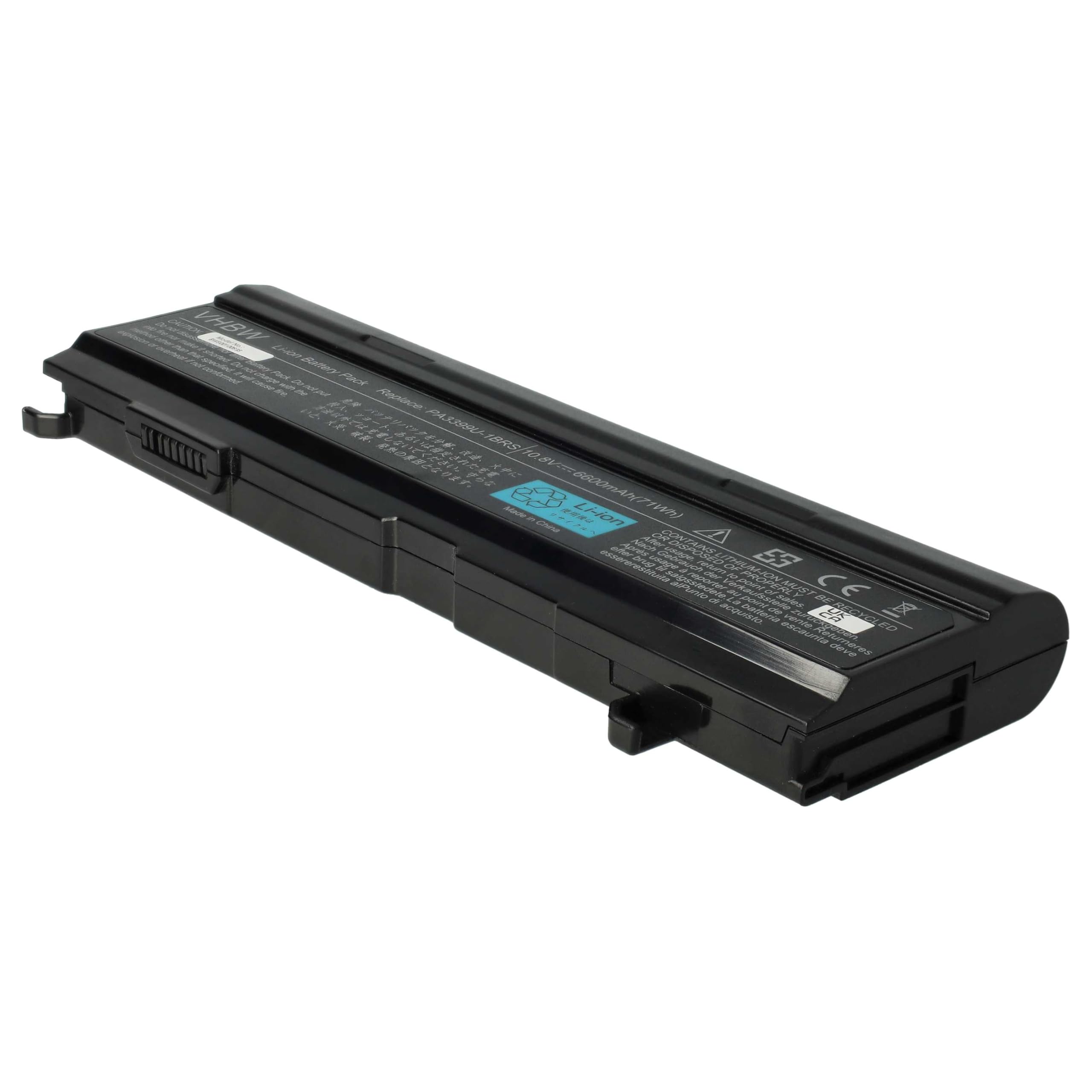 Akumulator o dużej pojemności 6600 mAh 10,8 V kompatybilny z TOSHIBA zastępuje PA3399U-1BAS, PA3399U-1BRS, PA399U-2BAS, PA3399U-2BRS, PA3400U-1BRS