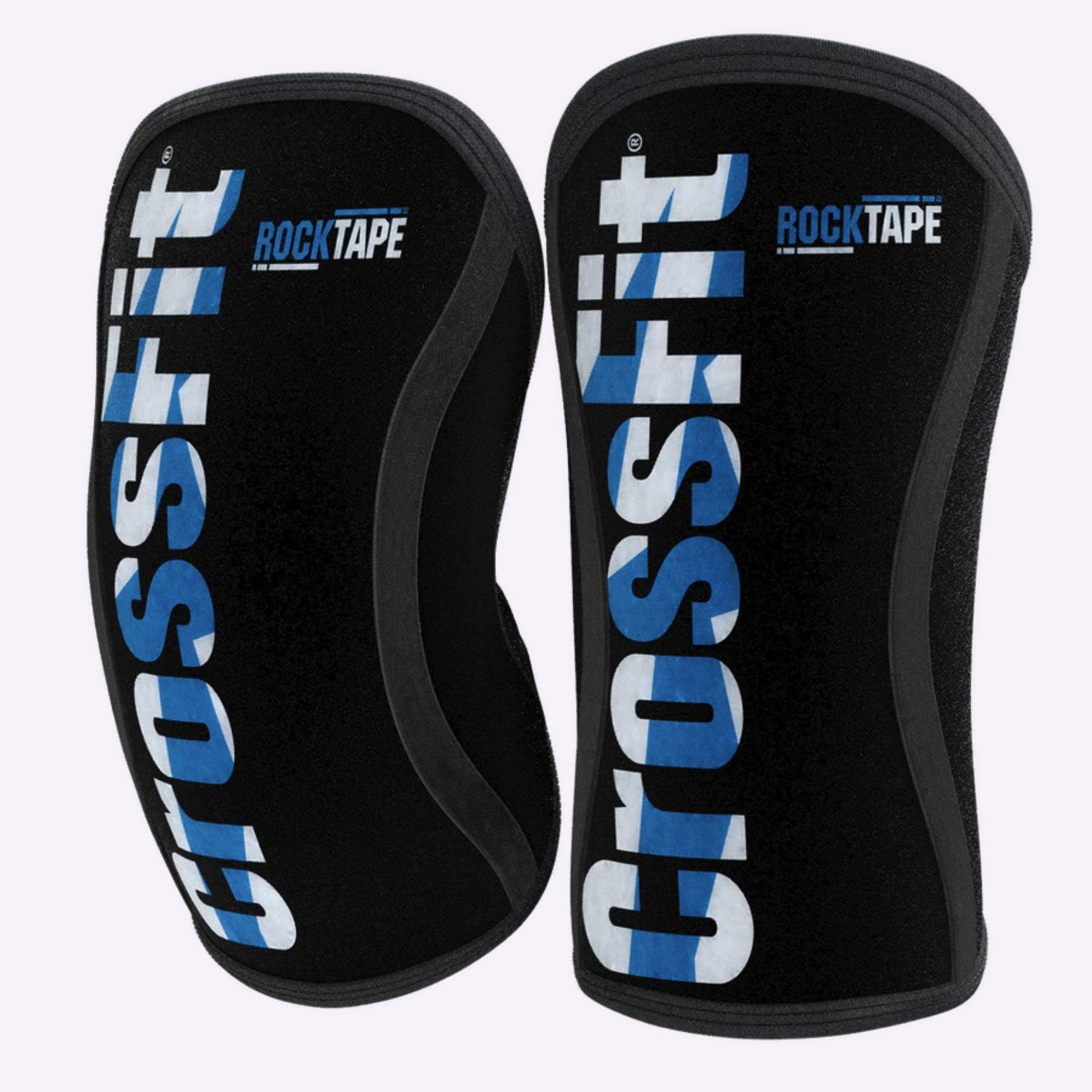 RockTape Assassins 7mm Extra-Support Knee Sleeves (2 Sleeves), Large (Fits 14.5-15.5 Inches), Crossfit Blue (Discontinued)